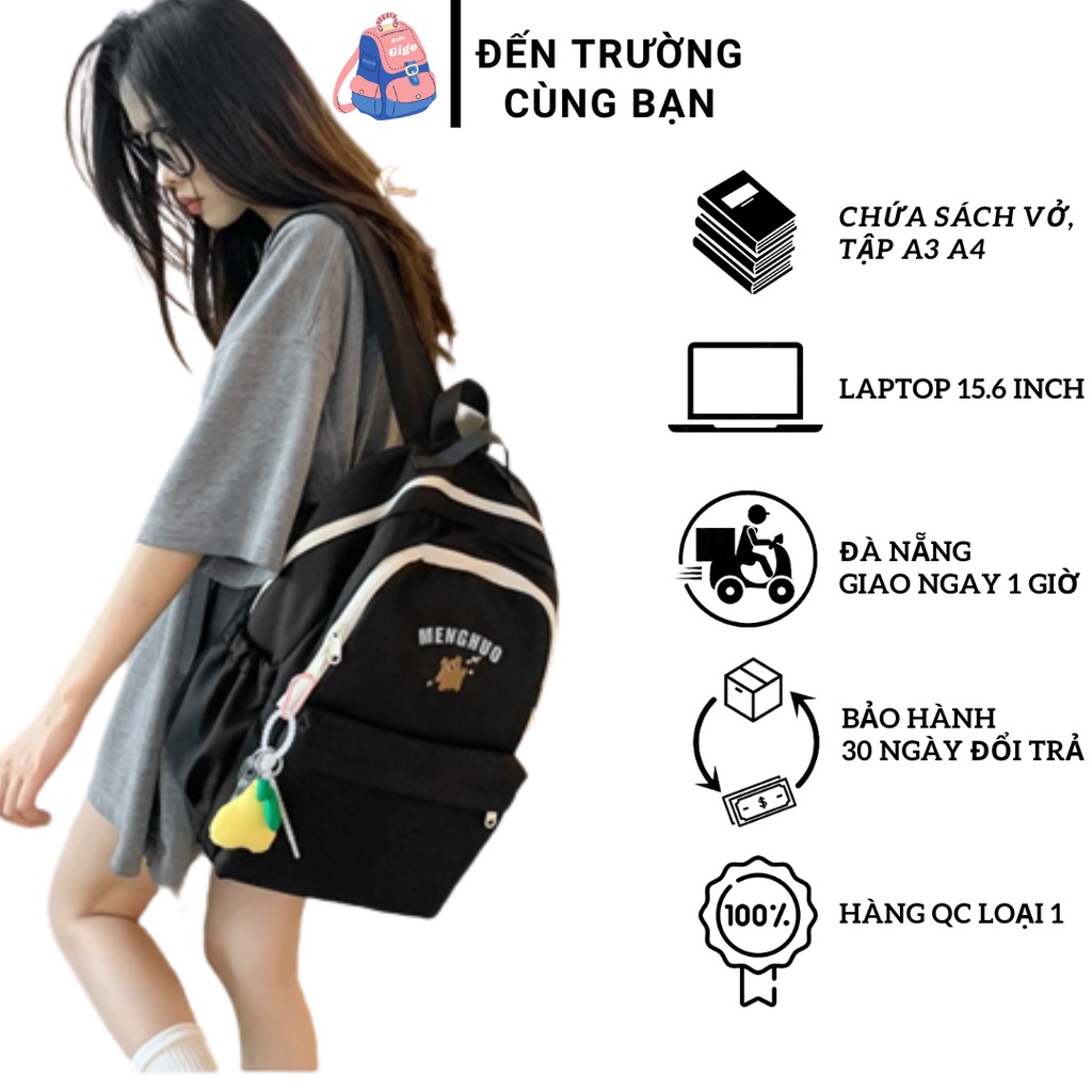 Balo đi học nữ sinh viên, cặp học sinh phong cách Hàn Quốc G198 - BaloGigo