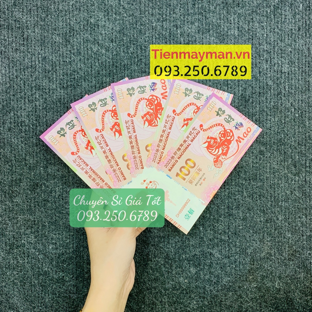 Tờ tiền 100 Đô Macao hình con Mèo lưu niệm lì xì tết 2023