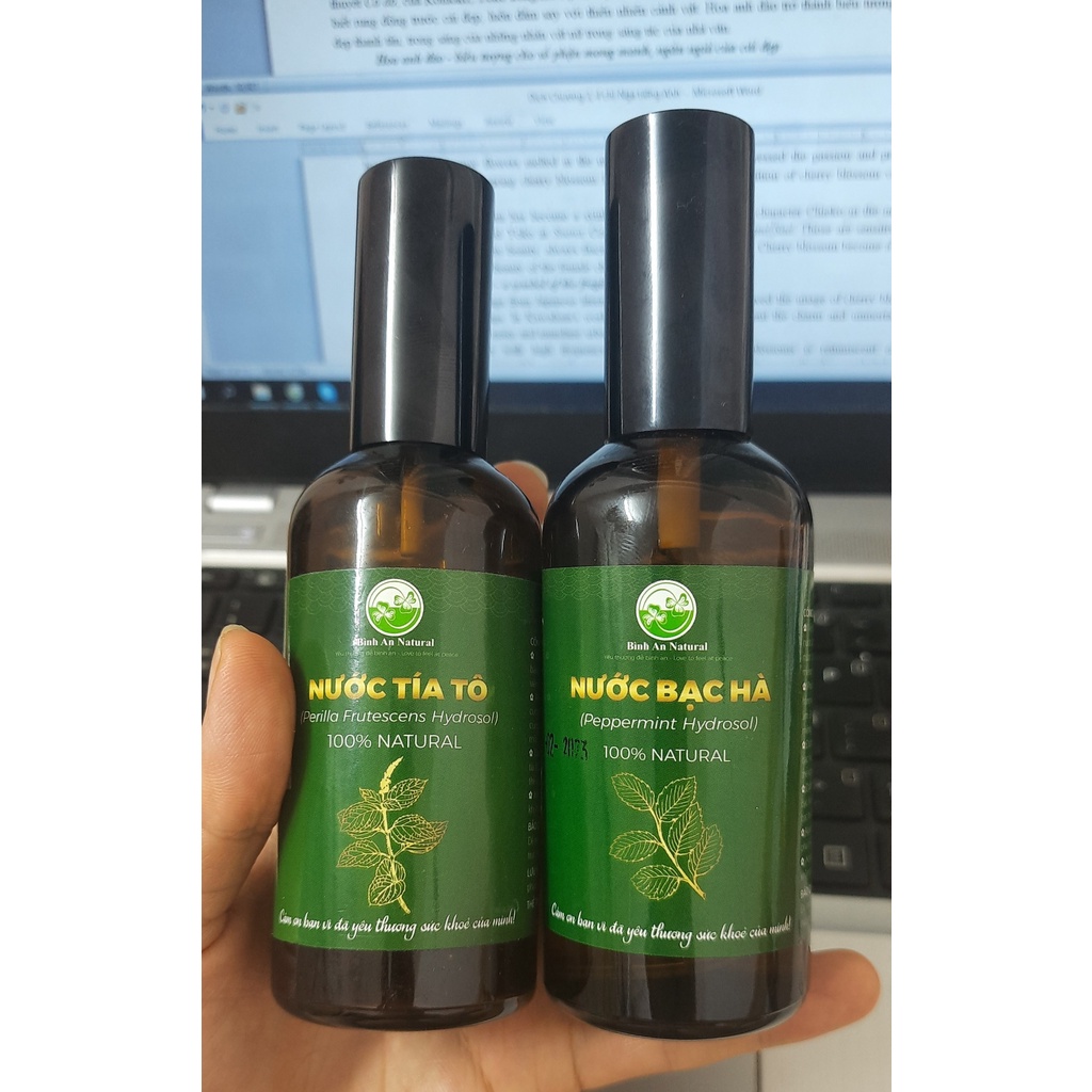 Toner Tía tô Bình An Natural - Nước chưng cất tía tô cấp ẩm cho da, giúp cân bằng da, giảm mụn, giảm thâm nám - 1 lít