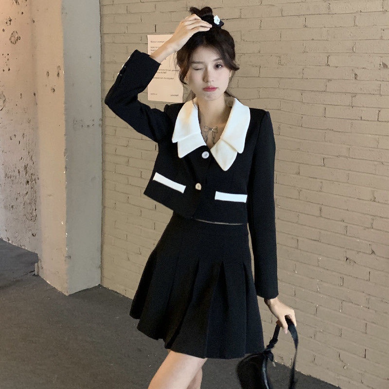 Áo vest/ Chân váy DIDIKA dài tay dáng rộng thời trang mùa thu cho nữ