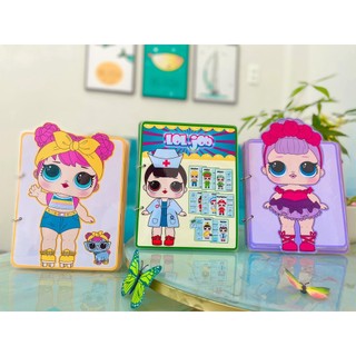 Đồ chơi búp bê, sách bóc dán, học liệu búp bê thời trang LOL thay đồ cho ChiBi Búp bê