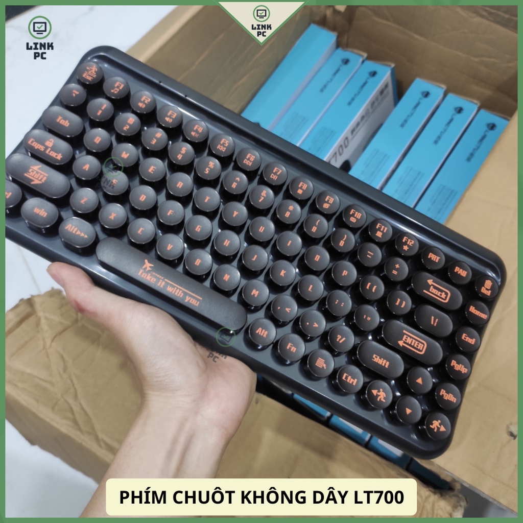 Bộ bàn phím chuột không dây LANGTU LT700 mini 85 phím nút tròn dùng cho văn phòng