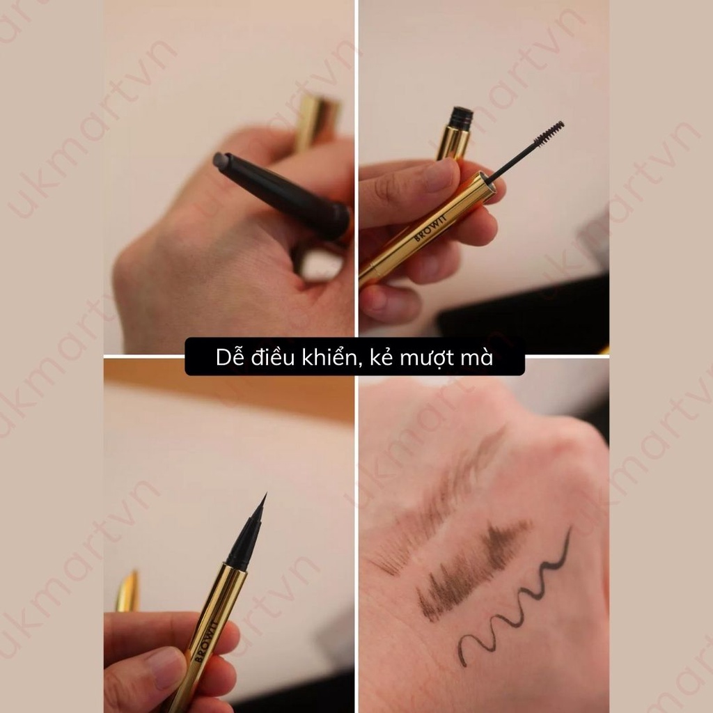 Kẻ Mày Và Mascara Mày Browit #Dark Brown 0.16g + 1.26g Ultra Fine Duo Eyebrow Pencil &amp; Mascara