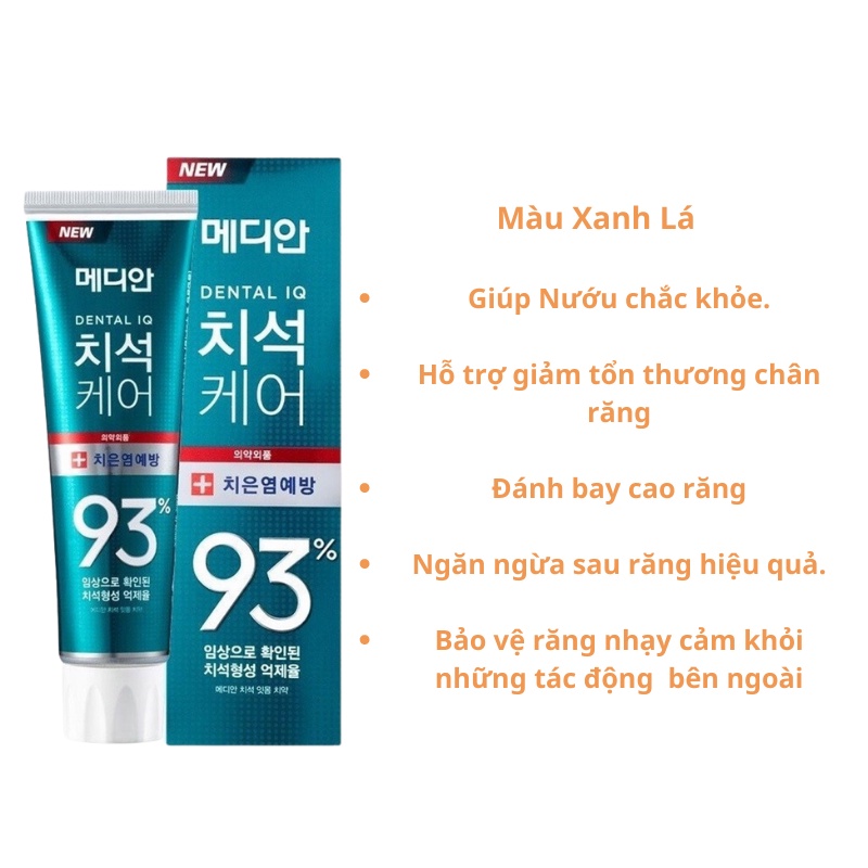 Kem Đánh Răng Median Dental IQ 93% Toothpaste 120g-Hàn Quốc
