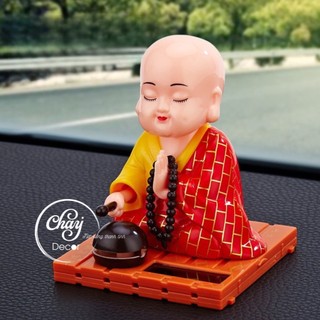 Đồ Trang Trí Nội Thất Ô Tô Năng Lượng Mặt Trời Hình Tiểu Hòa Thượng Gật Đầu Gõ Mõ Đáng Yêu - Chay Decor