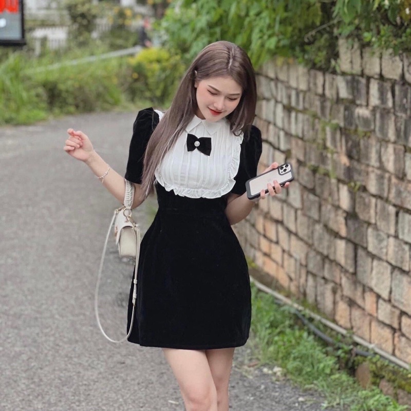 ĐẦM NHUNG NƠ NGỰC TIỂU THƯ BIGSIZE 50-90kg KÈM ẢNH THẬT