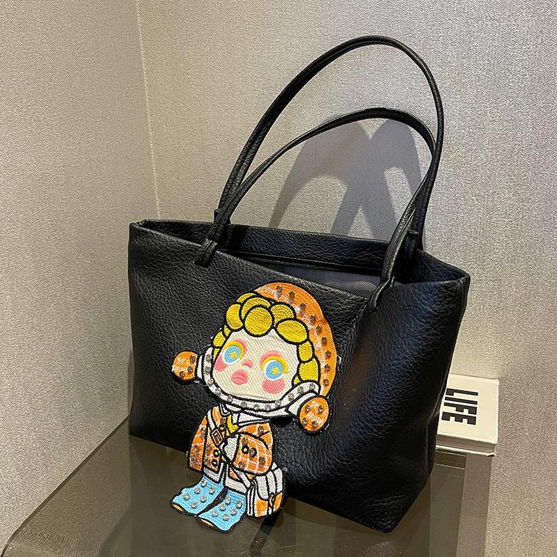 Túi Đeo Vai Cỡ Lớn Họa Tiết Hoạt Hình Đơn Giản Phong Cách Hàn Quốc Cho Nữ