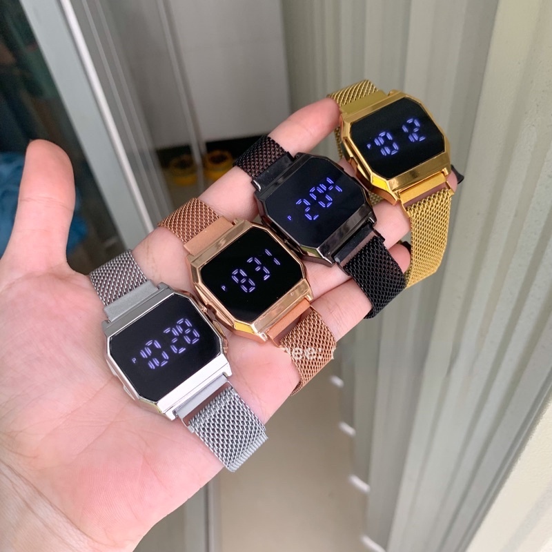 Đồng Hồ Nam, Nữ HÍCH NAM CHÂM Tráng Gương, Mặt Cảm Ứng Dây Sắt Giá Rẻ 2022