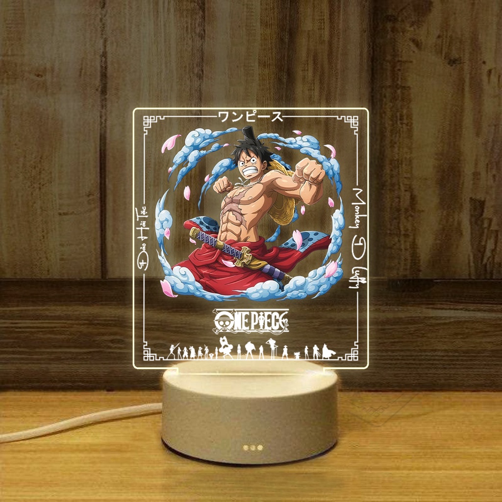Đèn led One Piece, nhân vật  Luffy,Law,Zoro,Sanji,Sabo ,...in UV kết hợp khắc laser làm đèn trang trí và đèn ngủ
