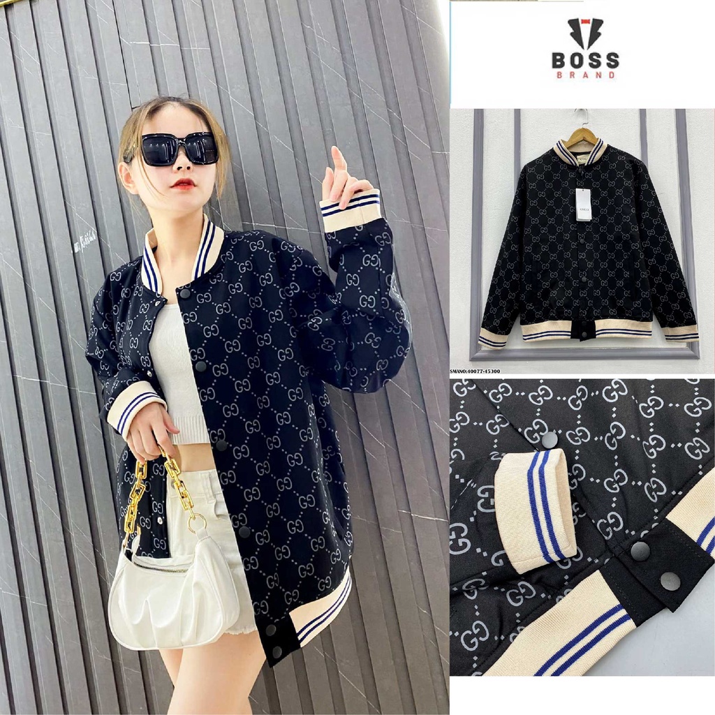 Áo khoác bomber varsity Gucci, áo khoác Gucci,form rộng cao cấp,áo khoác nam nữ, trend 2022