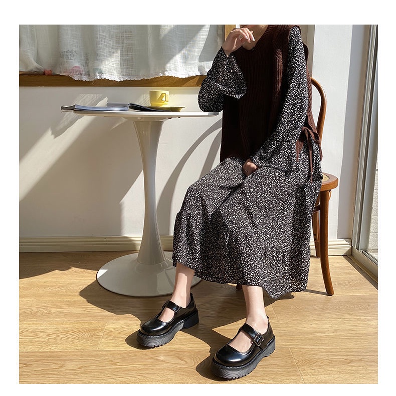 Giày Da Đế Dày Phong Cách Mary Jane Nhật Bản Thời Trang Mùa Hè Cho Nữ Có Size Lớn 41-44 42 jk 43