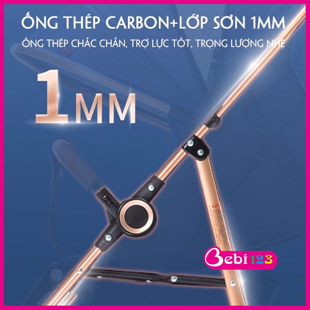 Xe đẩy Bò Sữa có mái che gấp gọn tiện lợi cho bé