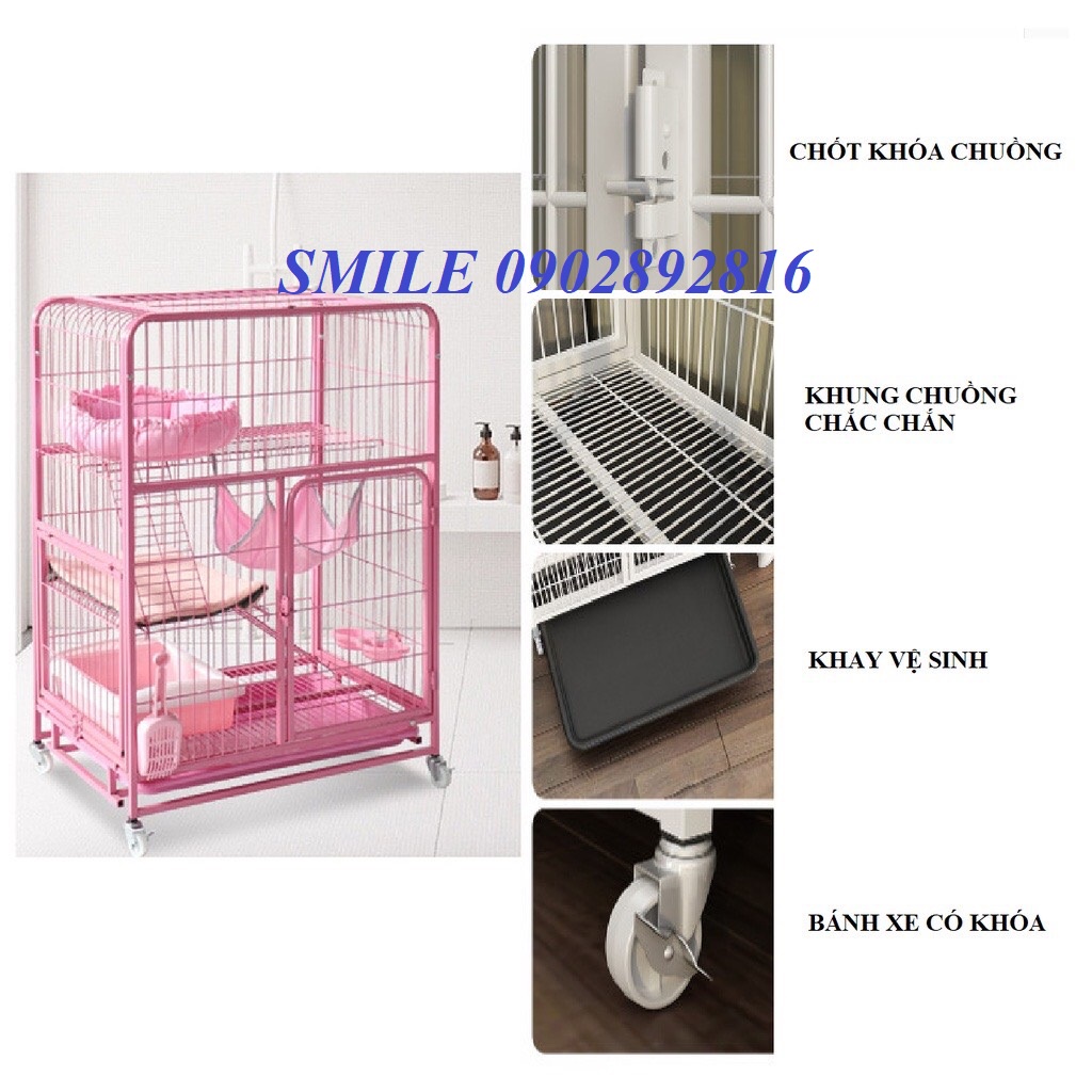 [MẪU MỚI VỀ] Chuồng Mèo 2 Tầng, 3 Tầng Nan Ống Cao Cấp Siêu Dày Size Đại - Chuồng Lớn