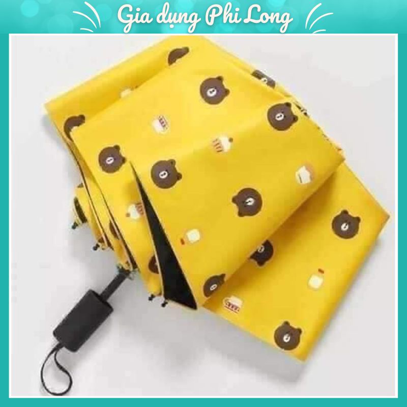 Ô Dù Gấp Gọn Hình Gấu Brown - Ô Gấu Brown - Vải 3 Lớp Chống Tia UV