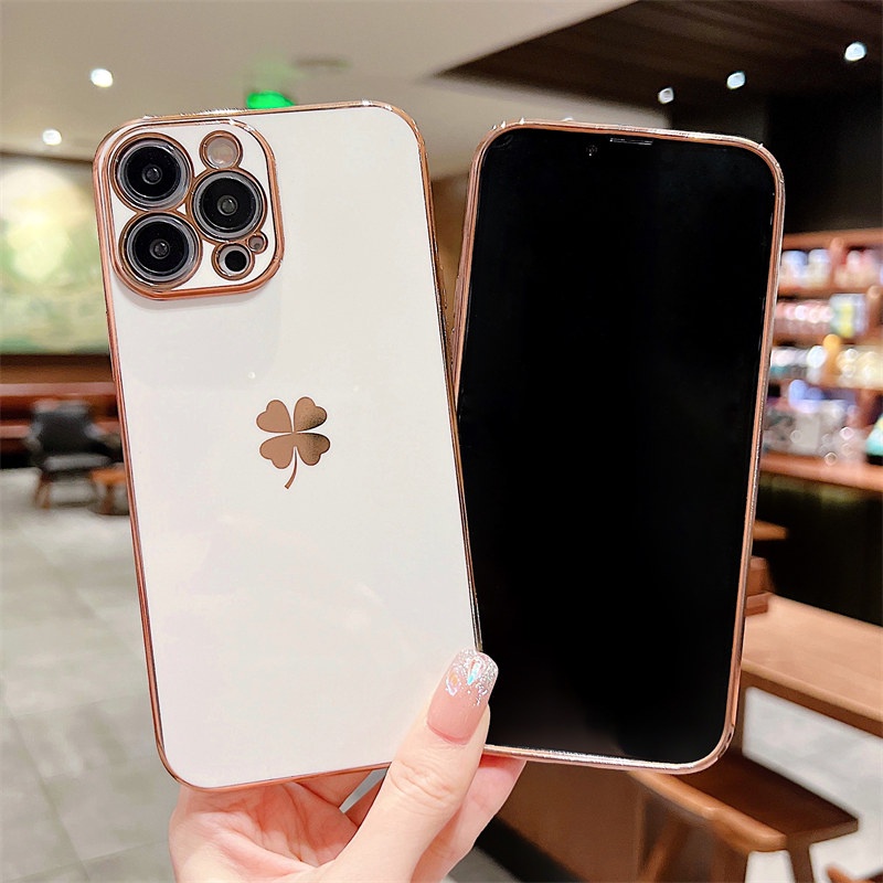 Ốp Điện Thoại Silicon TPU Mạ Điện Sang Trọng Cho iPhone 13 12 11 Pro Max