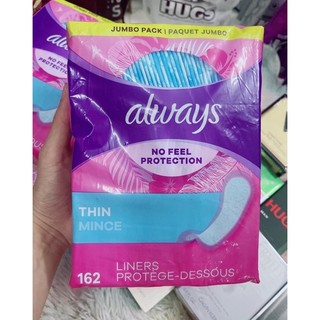 Băng vệ sinh hằng ngày Always Thin 162 miếng.