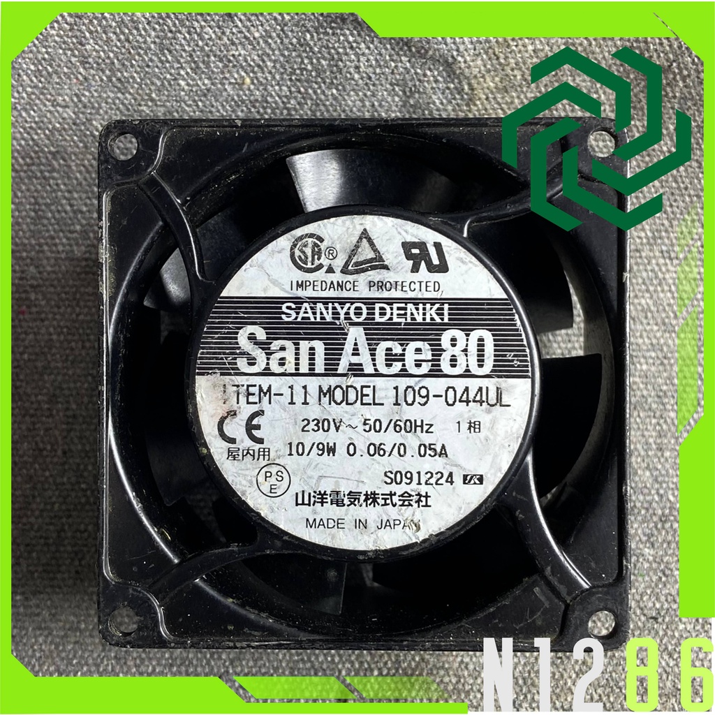Quạt tản nhiệt 8 cm 220V 0.06A / 0.05A. 10 / 9 W San Ace 80. GIÓ TỐT. ITEM-11 MODEL 109-044UL