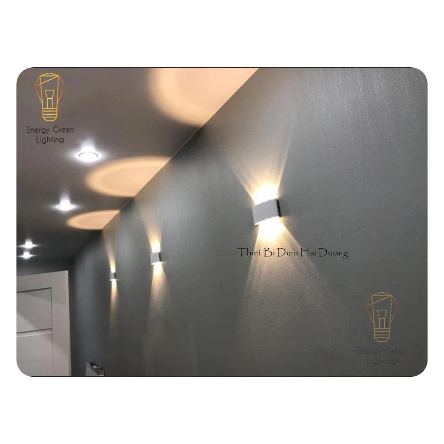 Đèn trang trí hắt tường Energy Green Lighting 2 đầu - 8w chống nước TN189 (Đen/Trắng) - Bảo hành 12 tháng