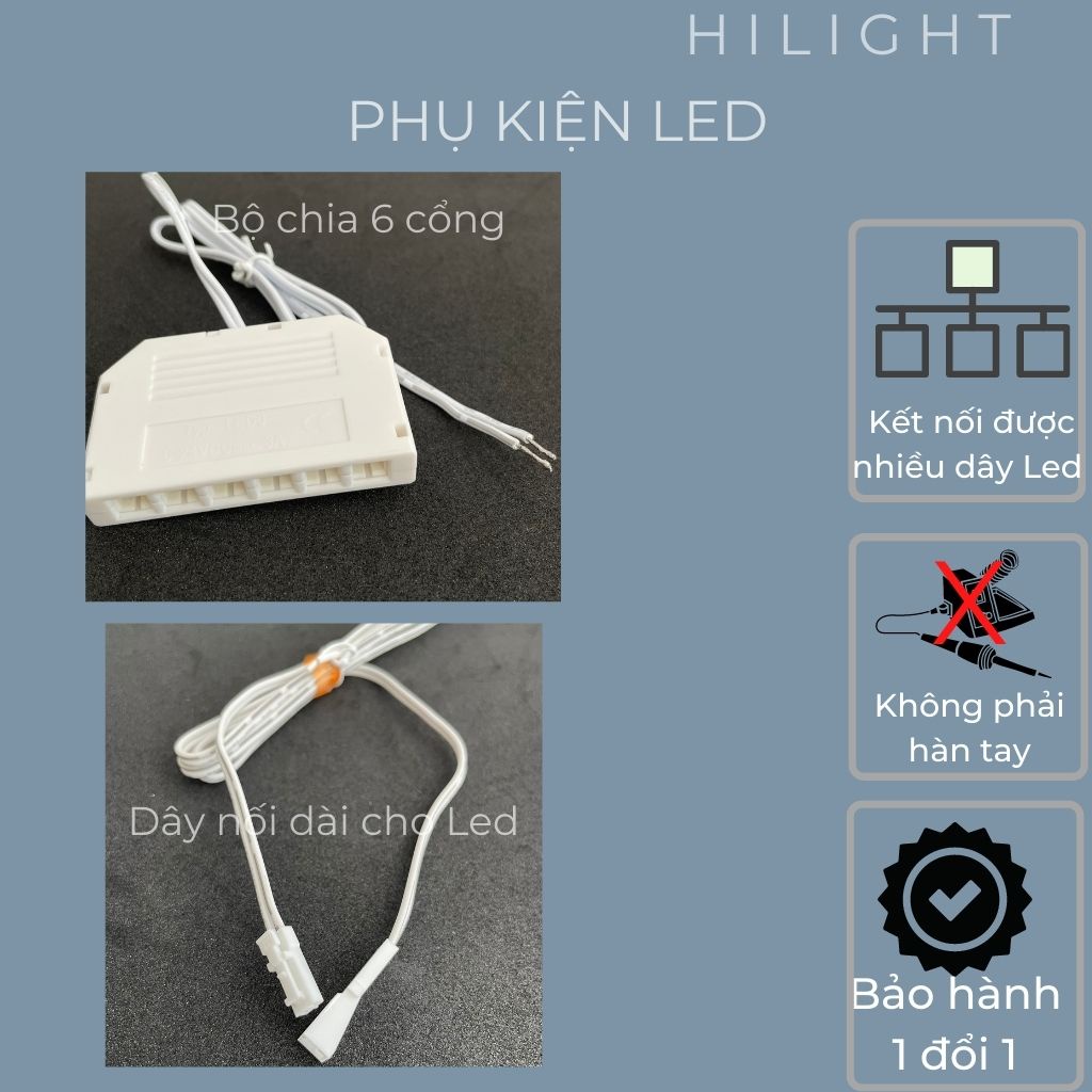 Phụ Kiện Led -Cổng chia kết nối được nhiều dây Led 24V chỉ cần 1 nguồn cấp điện, dây nối dài Led 24V  tiện lợi