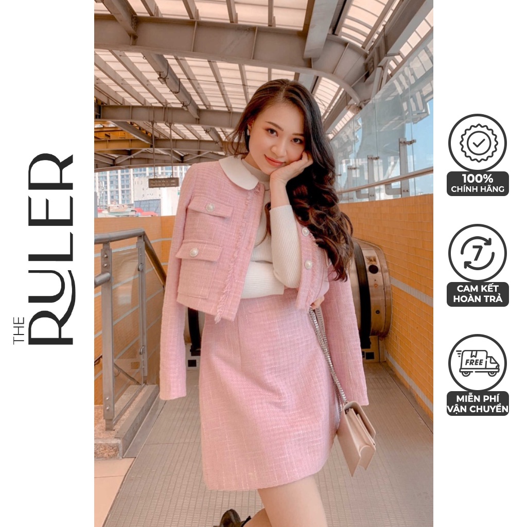 Chân váy juyp vải tweed The RULER cao cấp