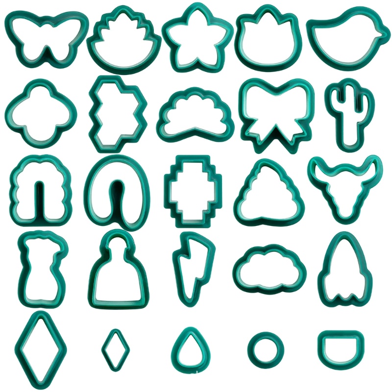 Bộ Dụng Cụ Cắt Đất Sét Polymer 25 Kiểu Chuyên Dụng Làm Bông Tai