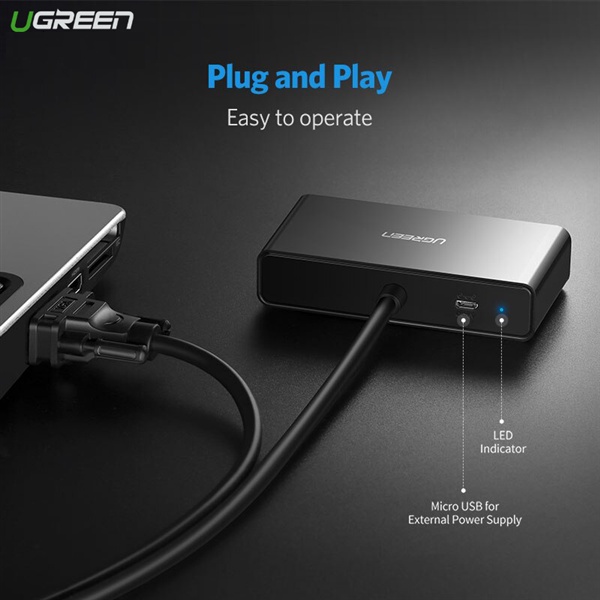 Bộ Chia màn hình VGA Ugreen 1 ra 2 20918 - Hàng Chính Hãng