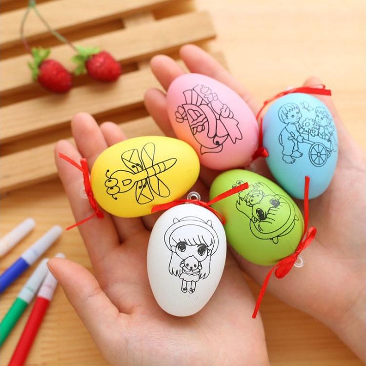 Trứng Tô Màu Kèm 4 Bút Màu Vẽ Sáng Tạo Cho Bé