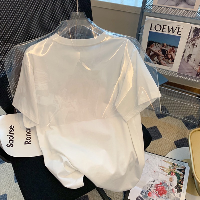 NRVP Áo Thun Unisex Mùa Hè Dáng Suông Tay Cộc Phong Cách Hàn Quốc Cho Nam Nữ