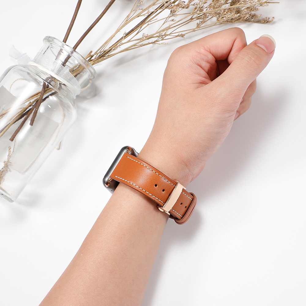 Dây Da Thay Thế Cho Đồng Hồ Apple watch 45mm 41mm 44mm 40mm 42mm 38mm ultra 49mm iWatch series 8 7 SE 6 5 4