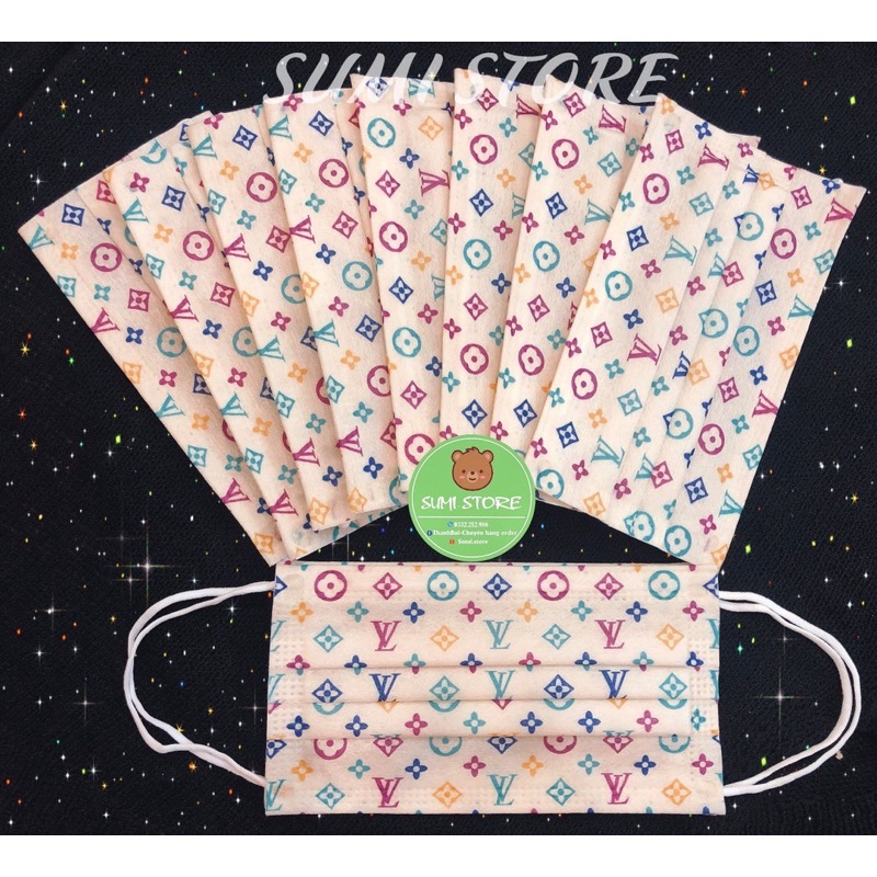 Khẩu trang vip người lớn in hoạ tiết Mashi Maro