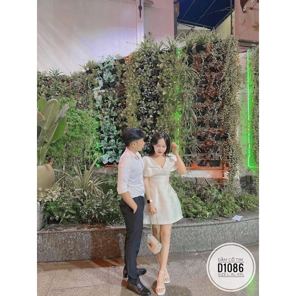 Bigsize Đầm cổ tim D1086