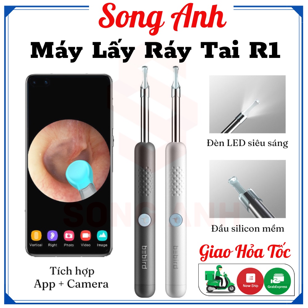 Dụng Cụ Lấy Ráy Tai Nội Soi Xlaoml Bebird R1- Có Đèn Kèm Camera - Kết Nối APP Điện Thoại - Máy Lấy Ráy Tai Cho Bé