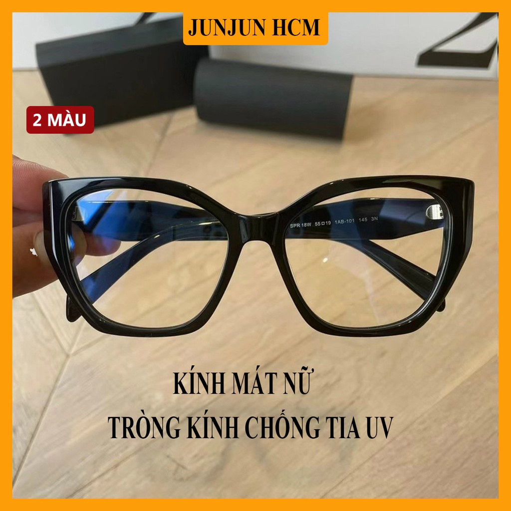 Kính mát nữ cao cấp gọng nhựa JJPRADA8713 kiểu kính sang chảnh thời trang, tròng chống nắng, chống tia UV