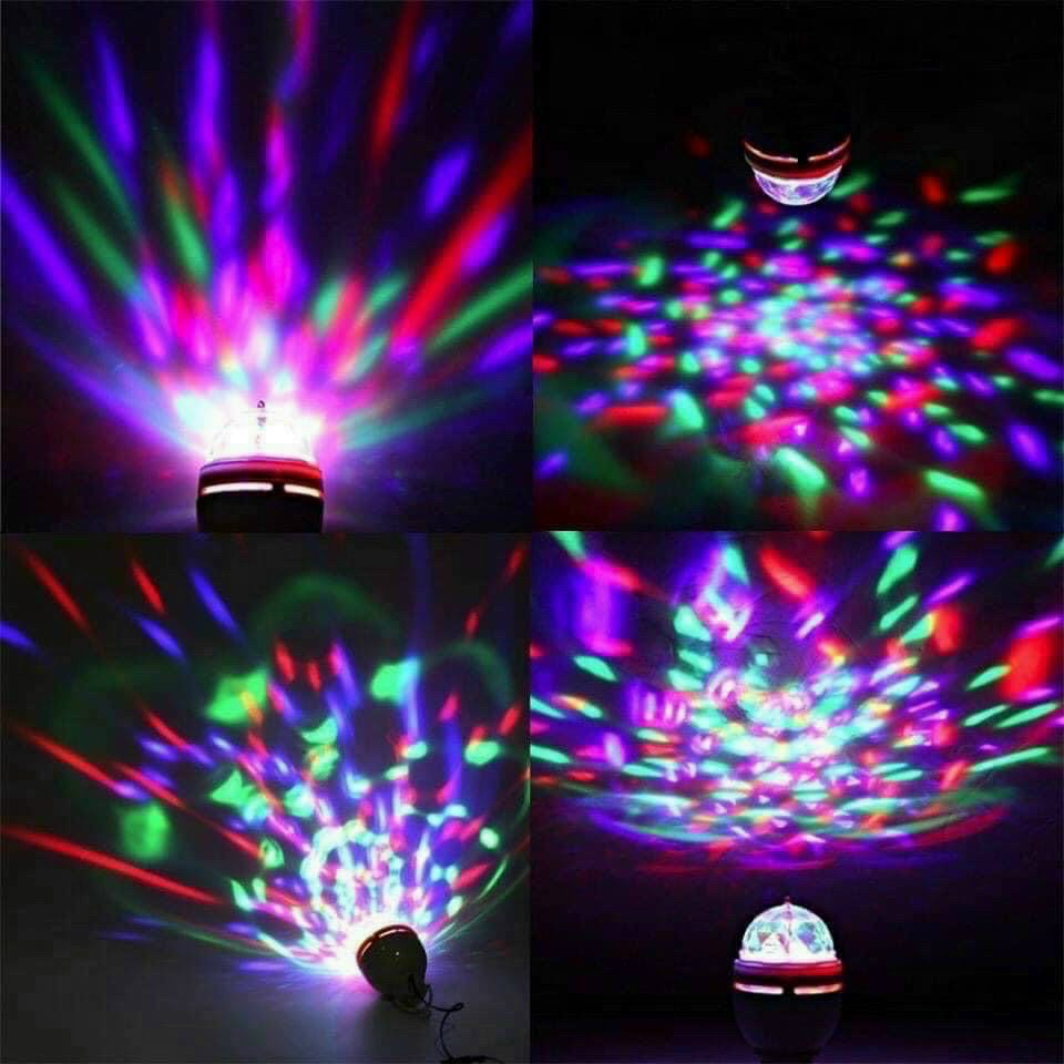 Đèn Led Nháy Chớp 7 Màu Tự Xoay Đui Tròn Cao Cấp, Đèn Led Trang Trí Bar, Nhà Cửa