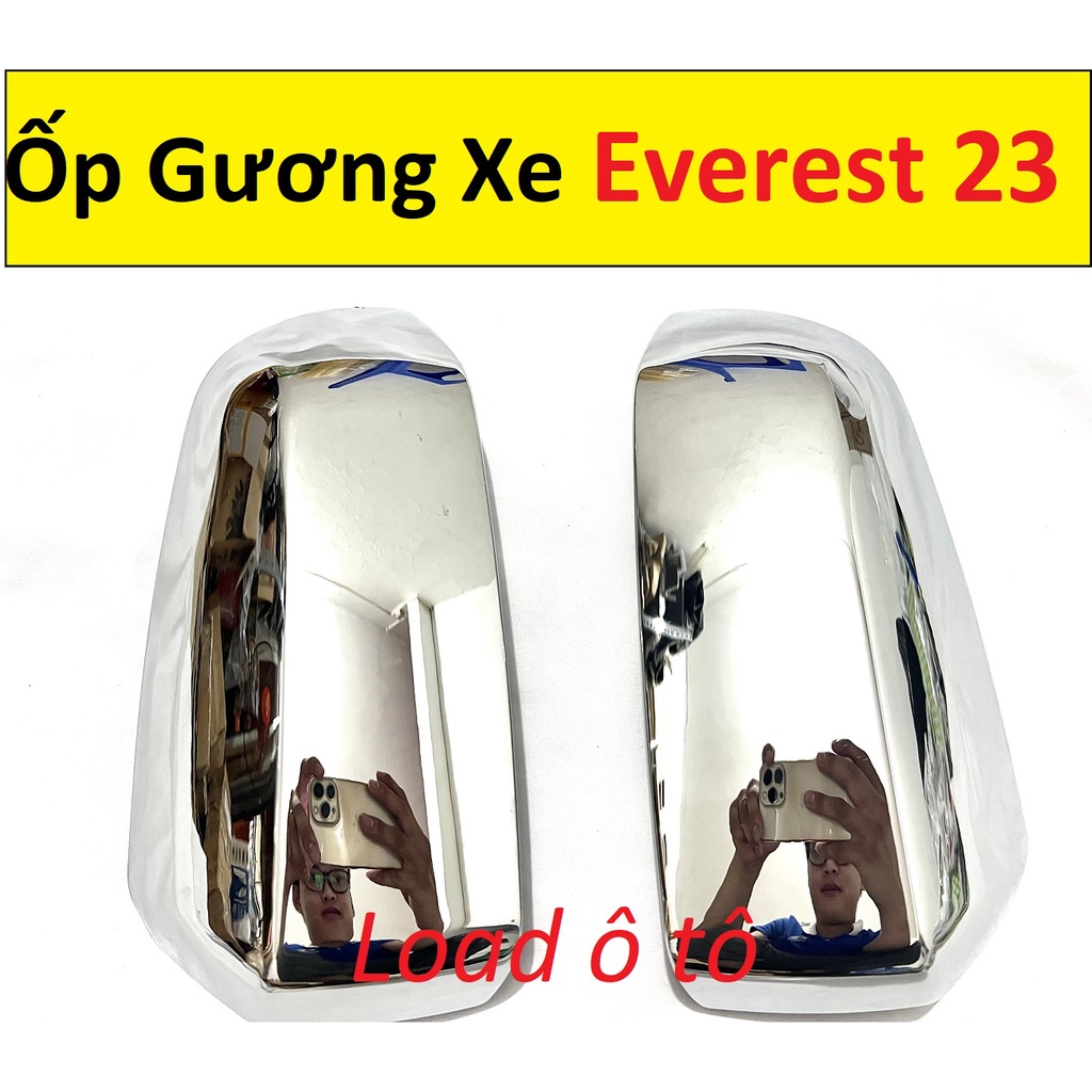 Bộ ốp gương chiếu hậu dành cho xe Ford Everest 2023-2018 Mạ Crom Sáng Bóng