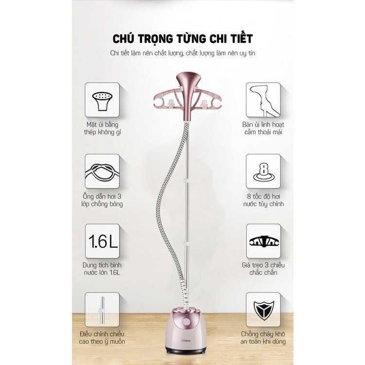 Bàn là hơi nước cây đứng KZ - GT19, Bàn ủi hơi nước cây đứng KonKa chính hãng.