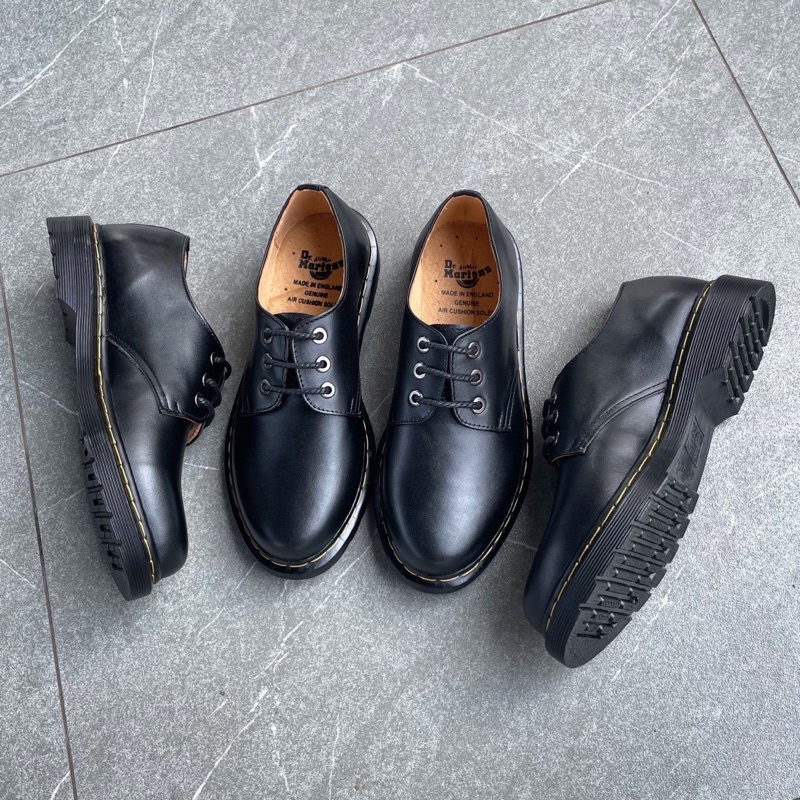 DR1461 VNXK, da bò đế cao su đúc, giày da nam phối quần jean âu kaki