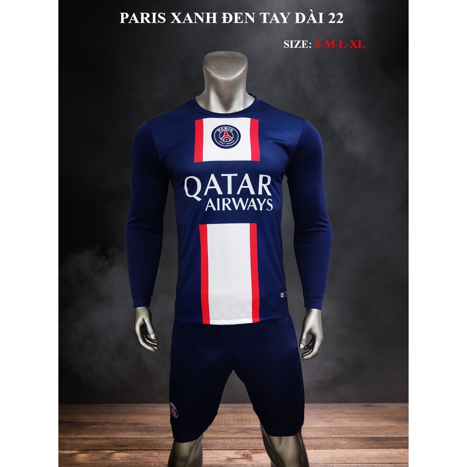 Bộ quần áo đá banh PSG, Bộ quần áo bóng đá tay dài in tên và số theo yêu cầu