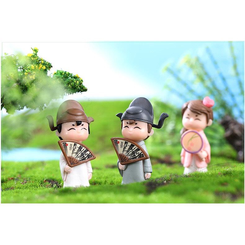 Mô hình chàng trai, cô gái trang trí tiểu cảnh, bán cạn terarium,bonsai bể cá cảnh thủy sinh- Tượng cặp đôi yêu nhau