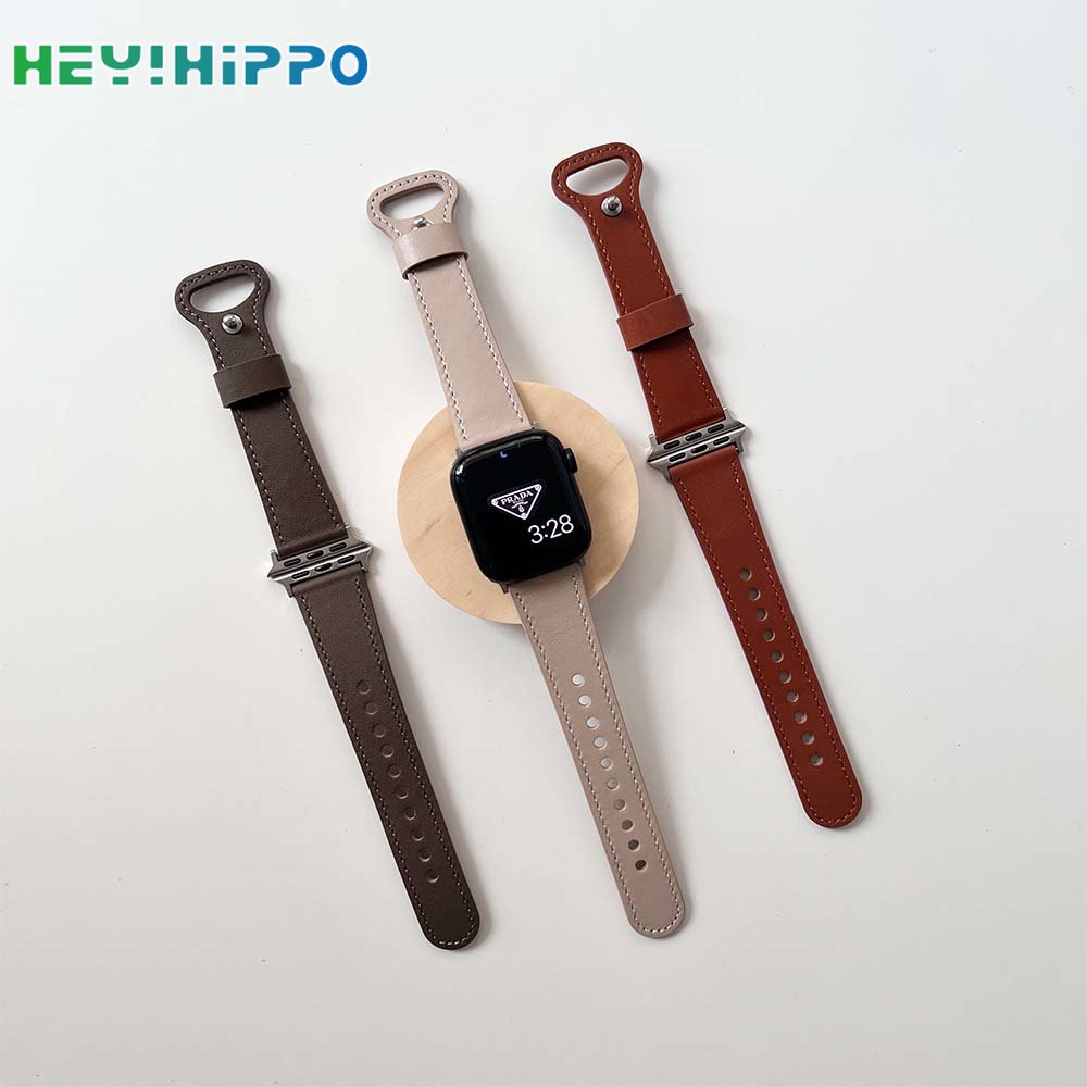 Dây Đeo Bằng Da Kiểu Núm Vú Giả Cho Đồng Hồ Thông Minh Series 8 / 7 / 6 / 5 / SE / 4 iwatch 45 / 44 / 42 / 41 / 40 / 38mm