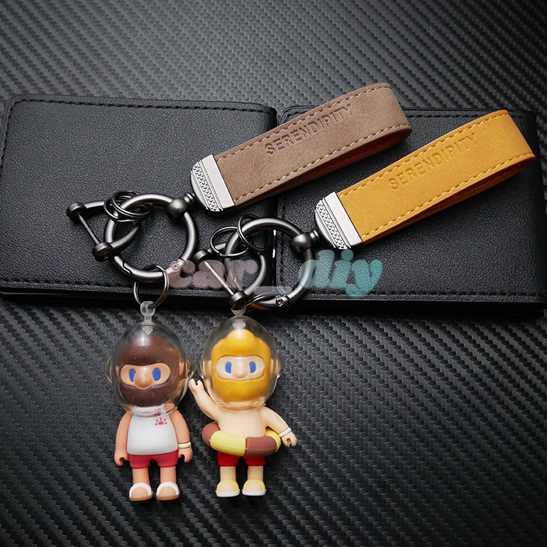 Móc Khóa Da PU Hình Búp Bê BOB-X 3D Thời Trang Cho Nam Và Nữ