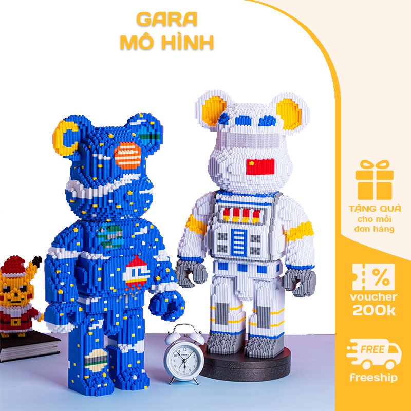 mô hình lắp ráp Bearbrick 3D decor trang trí