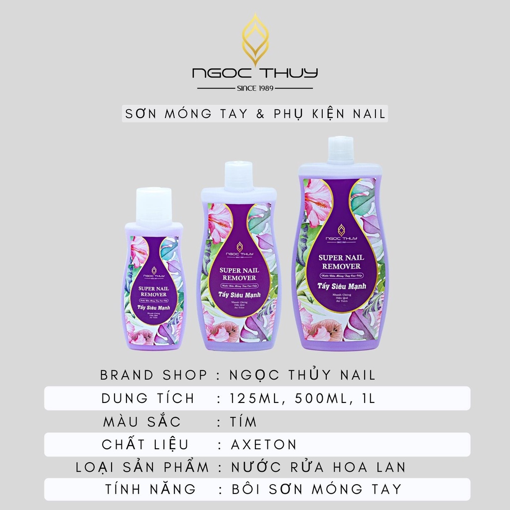 Nước Rửa Móng Tay Acetone Tinh Chất Hoa Lan Tẩy Rửa Mạnh Ngọc Thủy Nail Mã RS