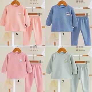 Bộ nỉ cotton dầy sợi bông mềm bé trai bé gái sz 9-27kg