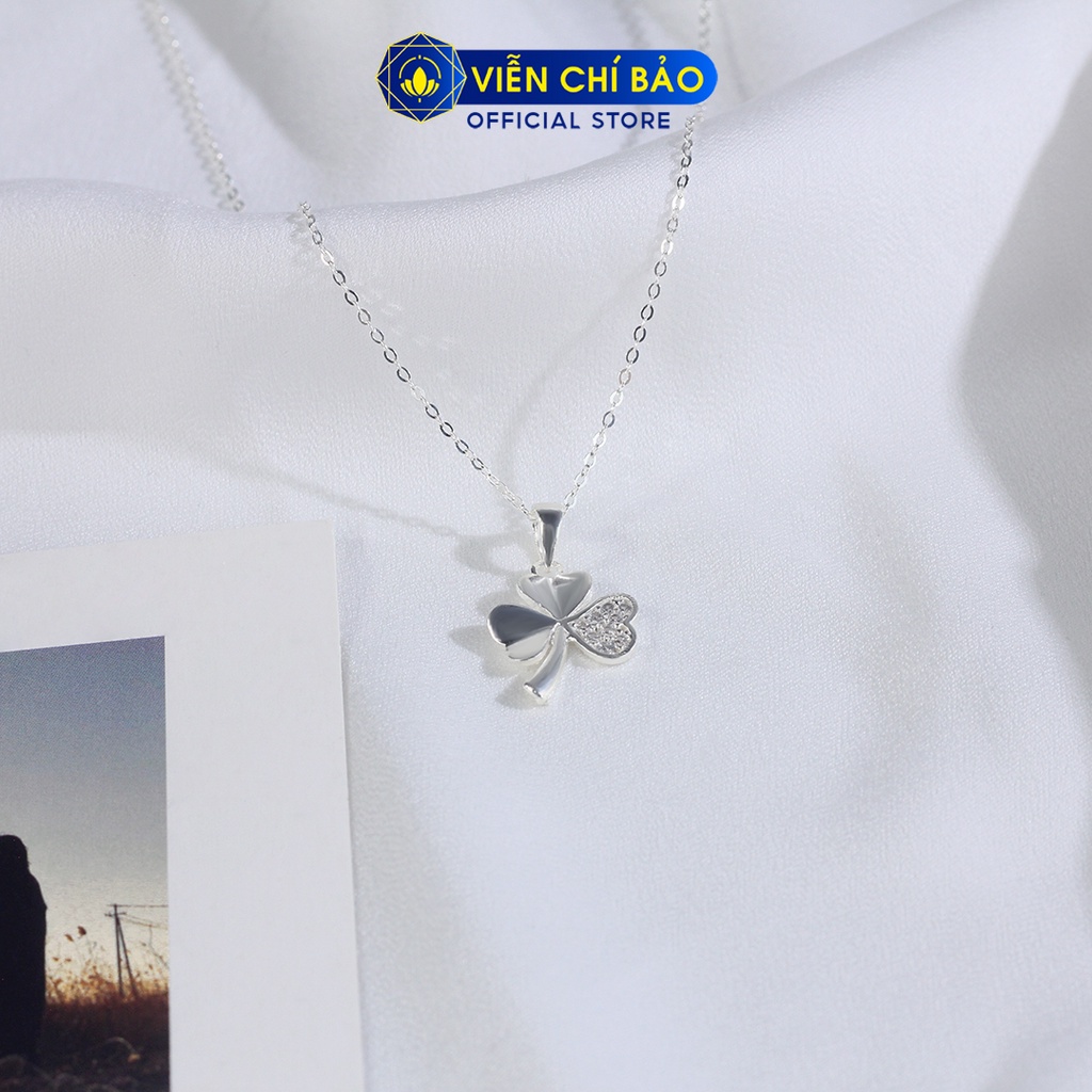 Dây chuyền bạc nữ mặt cỏ 3 lá New chất liệu bạc 925 thời trang phụ kiện trang sức Viễn Chí Bảo D400760