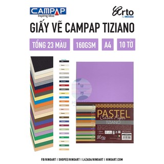 Tập giấy vẽ campap tiziano pastel colour paper 160gsm - a4 - 10 tờ