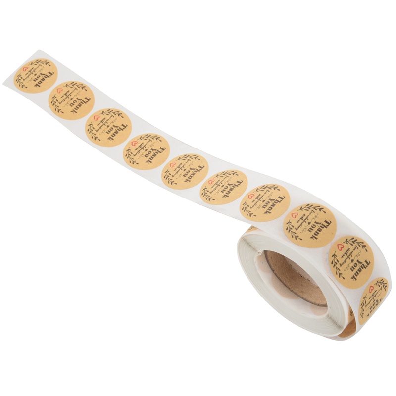 Bộ 500 Miếng Dán Hình Tròn 8x5x4cm In Chữ Thank You Độc Đáo Trang Trí Sổ Tay / Tiệc Cưới Tiện Dụng