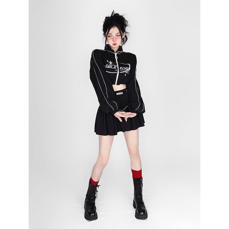 Set Áo Khoác Tay Dài + Chân Váy Ngắn Thoáng Khí Thời Trang Cho Nữ