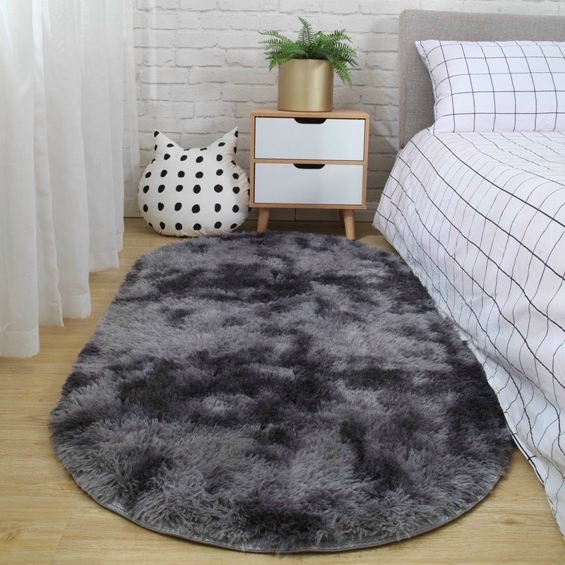 Thảm Lông Loang Oval Trải Sàn, Lót Sàn Phòng Ngủ, Phòng Khách