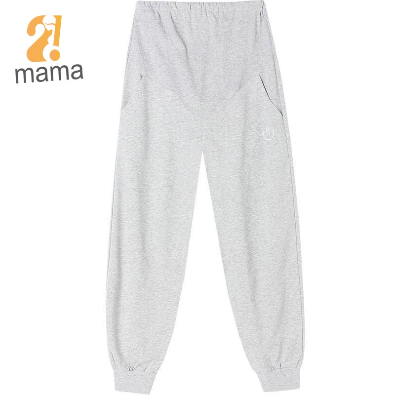 Quần bà bầu dài thu đông 2mama chất nỉ da cá dày dạ loại 1 hình mèo dáng thể thao jogger có chun chỉnh bụng